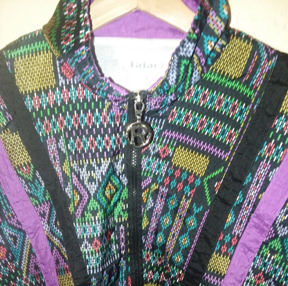 H.E.R. M.I.A. 80s 90s Windbreaker Neon Pattern